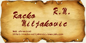 Racko Miljaković vizit kartica
